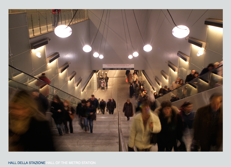 Stazione Metropolitana Genova P.de Ferrari, Atelier di Archiettura, Vincenzo Rossi, Renzo Truffelli, Metro Genova, Ingresso stazione, Piazza De ferrari